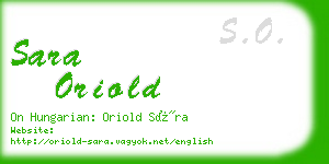 sara oriold business card